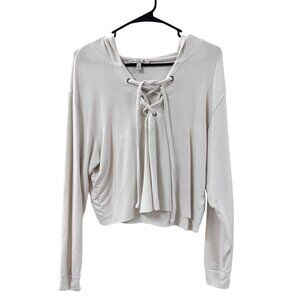 🍒 2/$20 🍒 Express One Eleven Womens Lace-Up Hoodie Top M